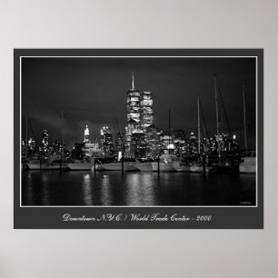 Twin Towers by Night poster print