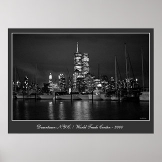 Twin Towers by Night poster print