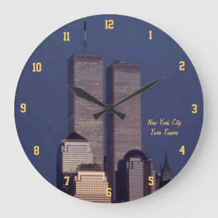 Twin Towers Large Clock