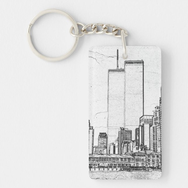 Twin Towers & Prayer for Restoration Key Ring (Front)