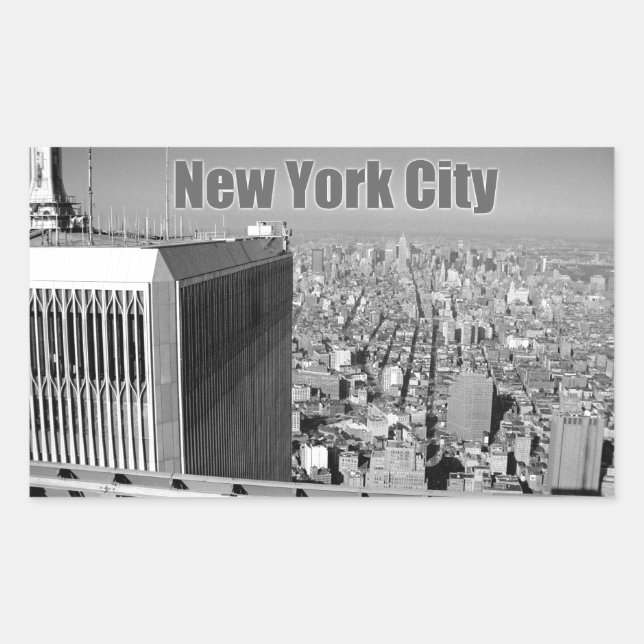 Twin towers World Trade Centre NYC Rectangular Sticker (Front)