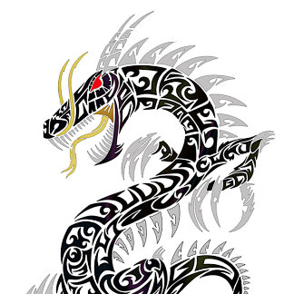 Twin Tribal Dragon Skate Board T-Shirt