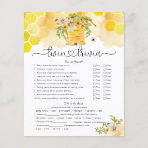 Twin Trivia Honey Bee Baby Shower Game