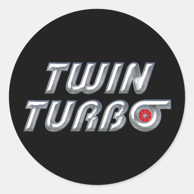 Twin Turbo Classic Round Sticker (Front)