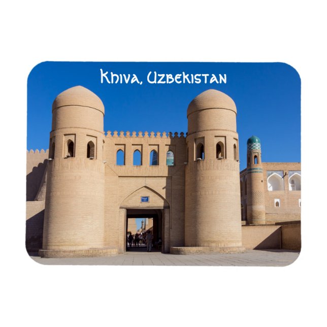 Twin-turreted West Gate - Khiva, Uzbekistan Magnet (Horizontal)