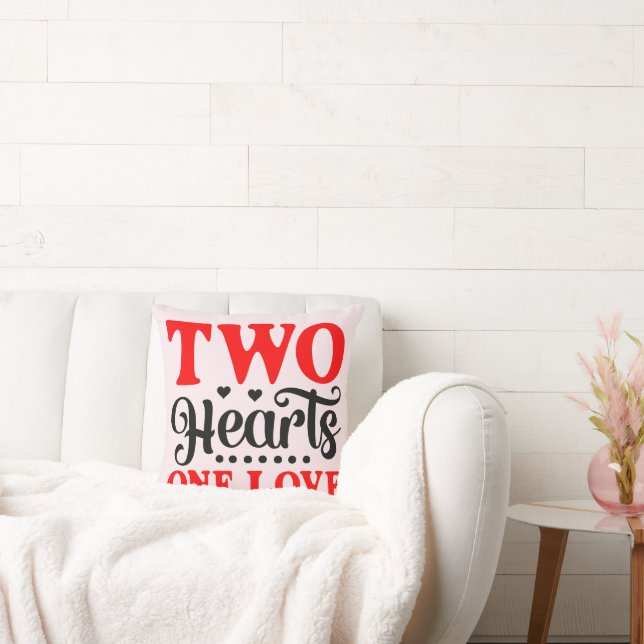 Twin Valentines- Two Hearts One Love Pillow (Couch)