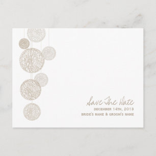 Twine Globes Modern Wedding Save The Date Announcement Postcard