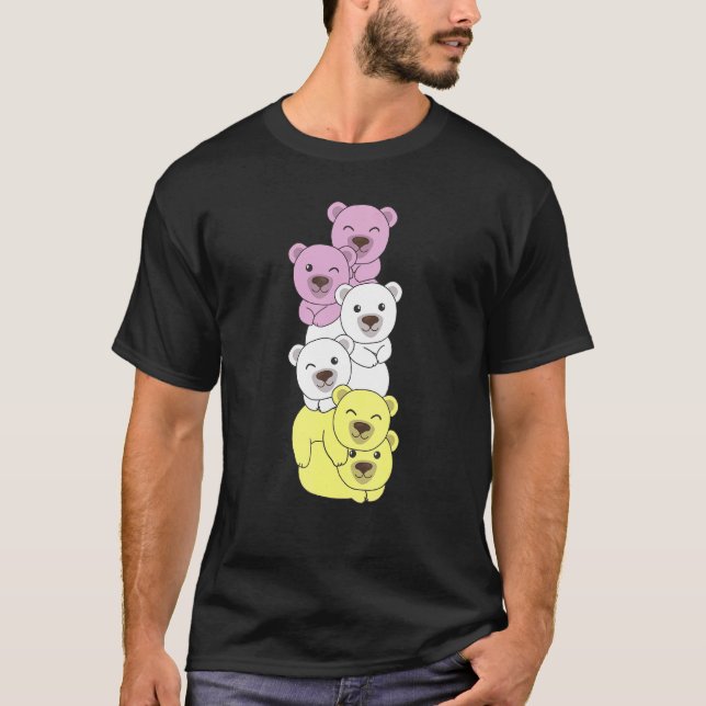 Twink Flag Pile Pride Lgbtq Bears Cute Twink Bear T-Shirt (Front)