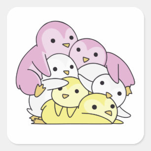 Twink Flag Pride Lgbtq Cute Penguin Square Sticker