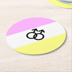 Twink Pride Flag Round Paper Coaster