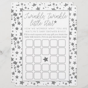 Twink, Twinkle Little Star Baby Shower Bingo
