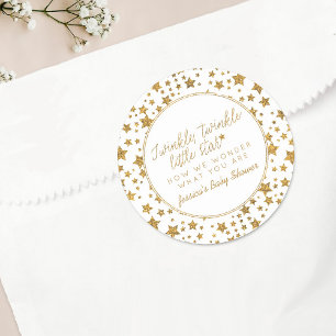 Twink, Twinkle Little Star Baby Shower Favour Classic Round Sticker