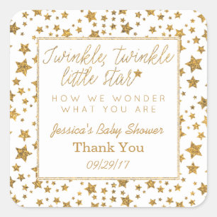 Twink, Twinkle Little Star Baby Shower Thank You Square Sticker