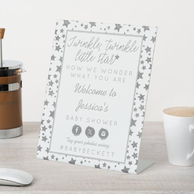 Twink, Twinkle Little Star Baby Shower Welcome Pedestal Sign (In SItu)