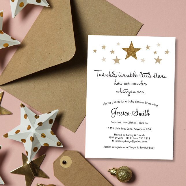 Twinke Twinkle Little Star Baby Shower Invitation (Creator Uploaded)