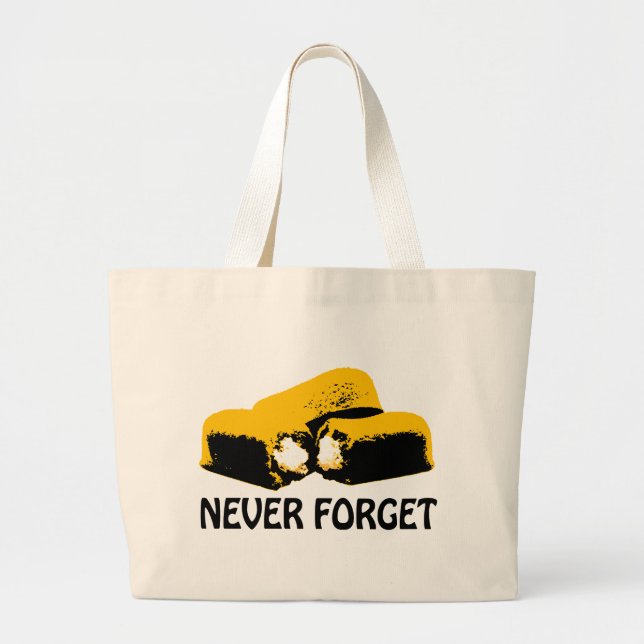 Twinkies Never Forget high contrast design Large Tote Bag (Front)