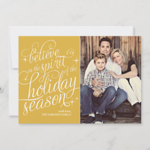 Twinkle 24KT Script Holiday Photo Card