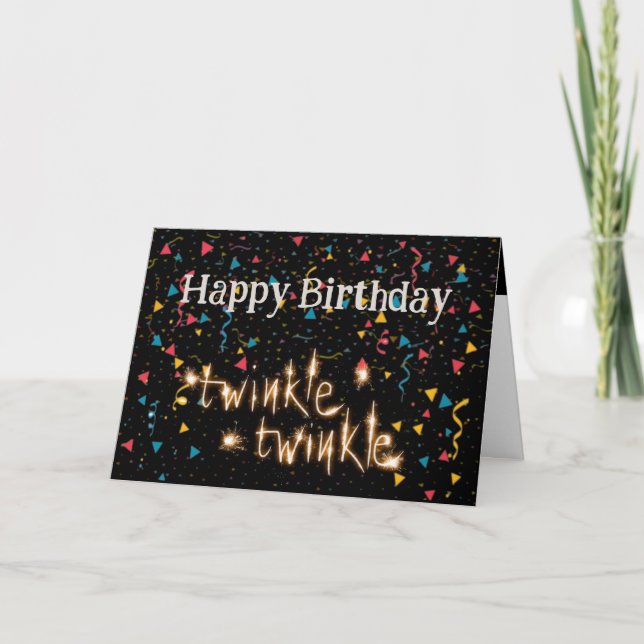 Twinkle Candle Bright How Old Fun Birthday Card (Front)