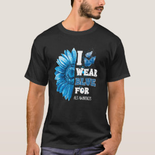 Twinkle Heart Sunflower I Wear Blue For Als Awaren T-Shirt