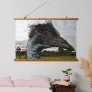 "Twinkle in the Eye: An Emu’s Curious Gaze" Hanging Tapestry