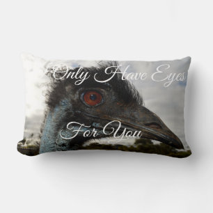"Twinkle in the Eye: An Emu’s Curious Gaze" Lumbar Cushion