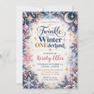 Twinkle in the Winter ONEderland 1st Birthday Invitation