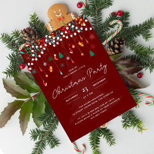 Twinkle Lamplight Modern Night Christmas Party Invitation