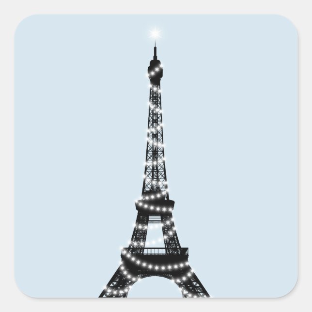 Twinkle Light Eiffel Tower Sticker - blue (Front)
