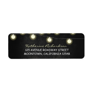 twinkle lights black chalkboard address labels