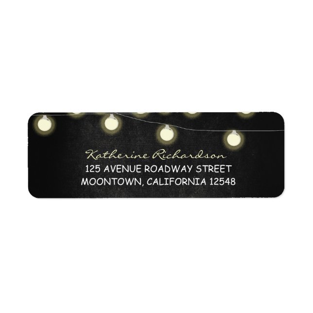 twinkle lights black chalkboard address labels (Front)