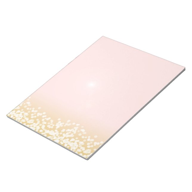 Twinkle Lights Blush and Gold Notepad (Angled)