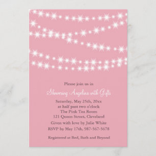 Twinkle Lights Bridal Shower Invitation (pink)