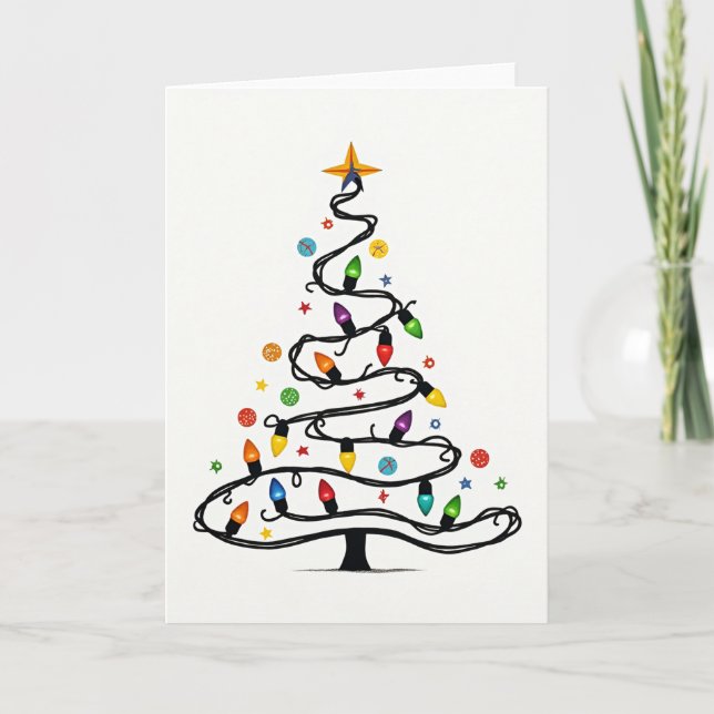 Twinkle Lights Christmas Tree Card (Front)