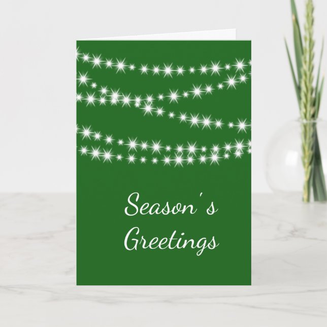 Twinkle Lights Green Season's Greetings Holiday (Front)