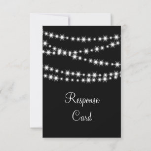 Twinkle Lights RSVP (black) Card