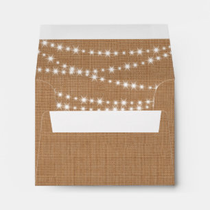 Twinkle Lights RSVP Envelope on burlap
