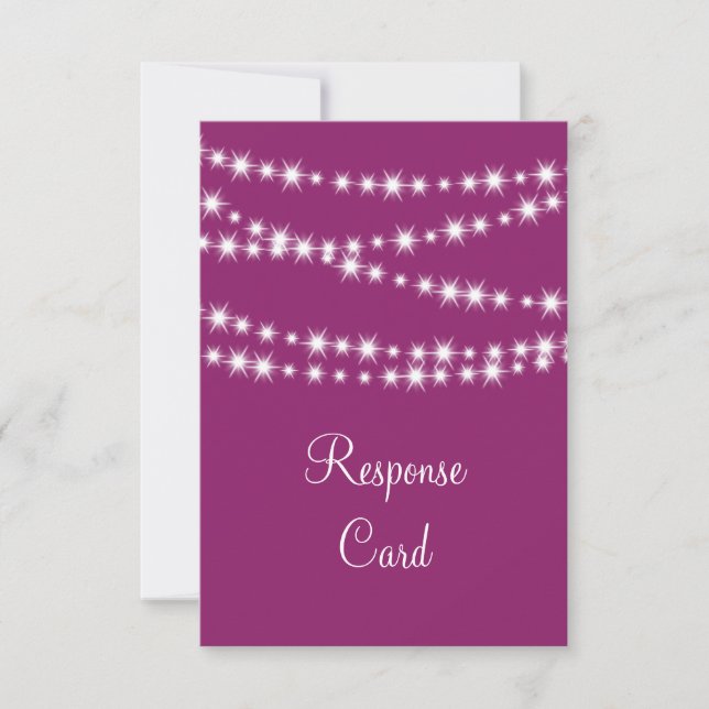 Twinkle Lights RSVP (magenta) Card (Front)