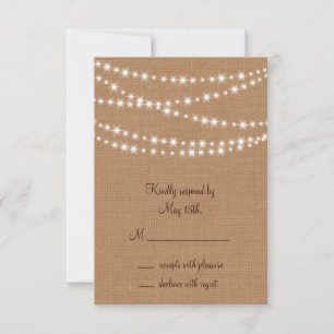 Twinkle Lights RSVP on Burlap