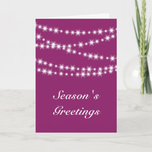 Twinkle Lights Season's Greetings (magenta) Holiday Card