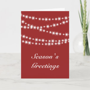 Twinkle Lights Season's Greetings (red) Holiday Card