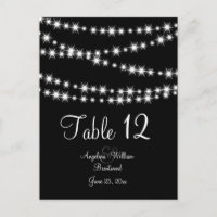 Twinkle Lights Table Number (black)
