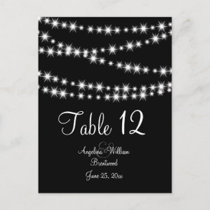 Twinkle Lights Table Number (black) Postcard