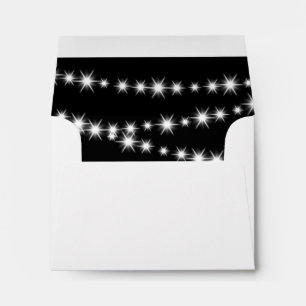 Twinkle Lights Thank You Card Envelope (black)