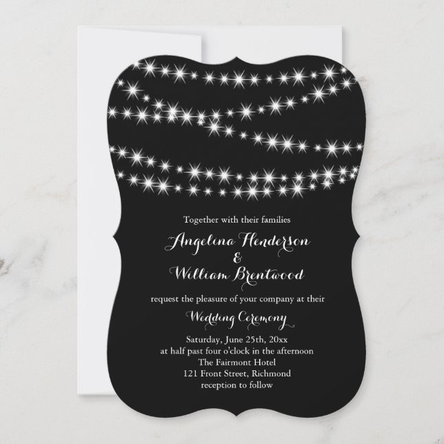 Twinkle Lights Wedding Invitation 2 (Front)