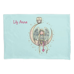 Twinkle Little Angel and Owl Illustrated Art Pillowcase