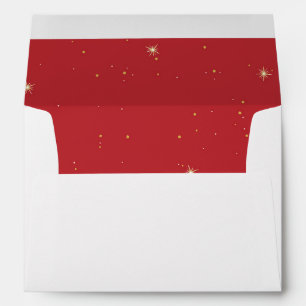 Twinkle Little Gold Star Red Inside Envelope