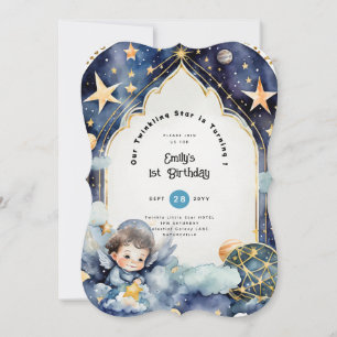 Twinkle Little Star 1st BIRTHDAY, BABY SHOWER BOY Invitation