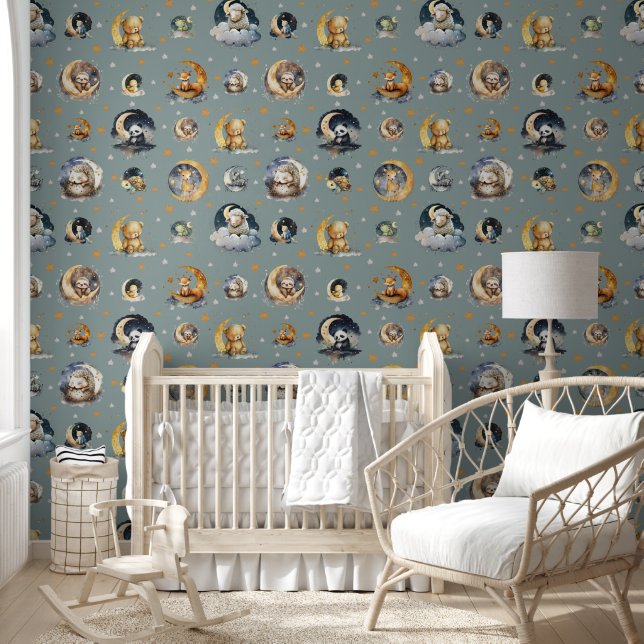 Twinkle Little Star Animal Pattern Boy Baby Wallpaper (Kids)