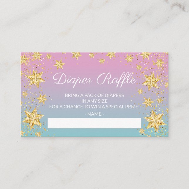 Twinkle Little Star Baby Show Diaper Raffle Ticket Enclosure Card (Front)