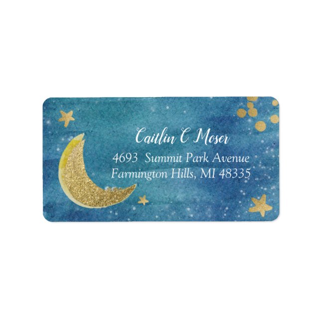Twinkle Little Star Baby Shower Address Label (Front)